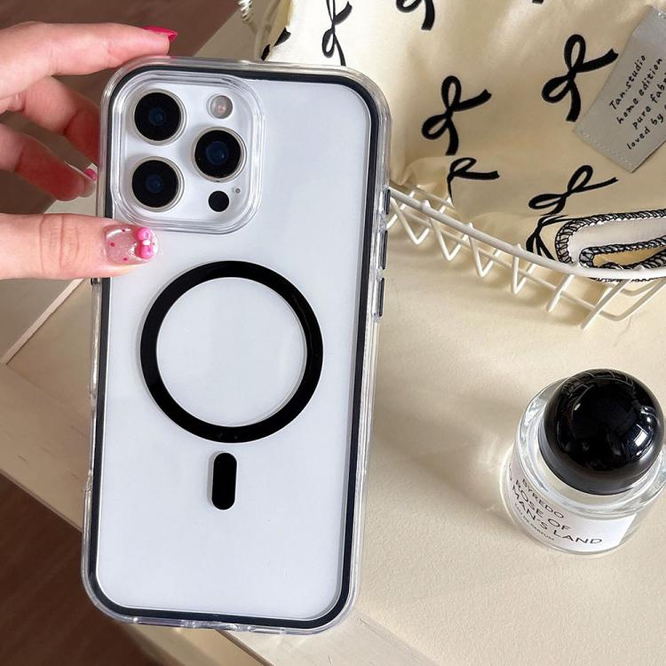 For iPhone 12 Pro Large Hole Camera Macaron Transparency MagSafe Phone Case