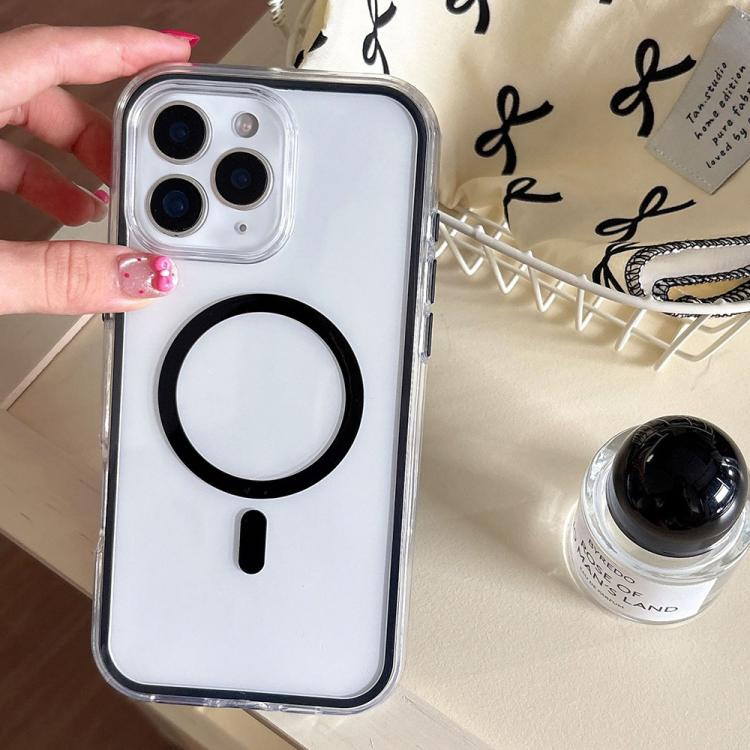 For iPhone 11 Pro Max Large Hole Camera Macaron Transparency MagSafe Phone Case