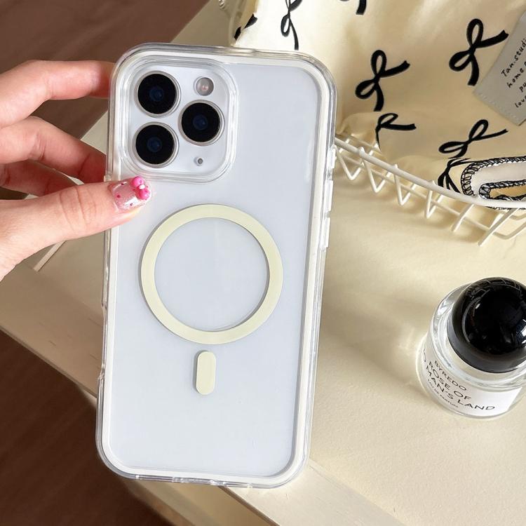 For iPhone 11 Pro Max Large Hole Camera Macaron Transparency MagSafe Phone Case