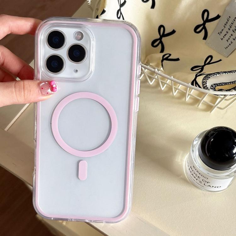For iPhone 11 Pro Max Large Hole Camera Macaron Transparency MagSafe Phone Case