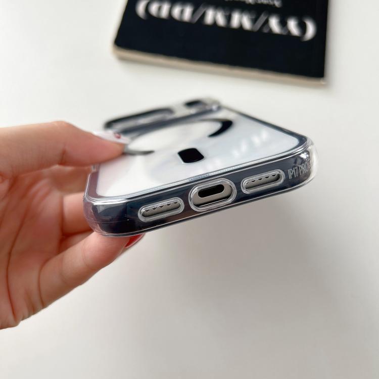 For iPhone 16 Plus Large Hole Camera Macaron Transparency MagSafe Phone Case