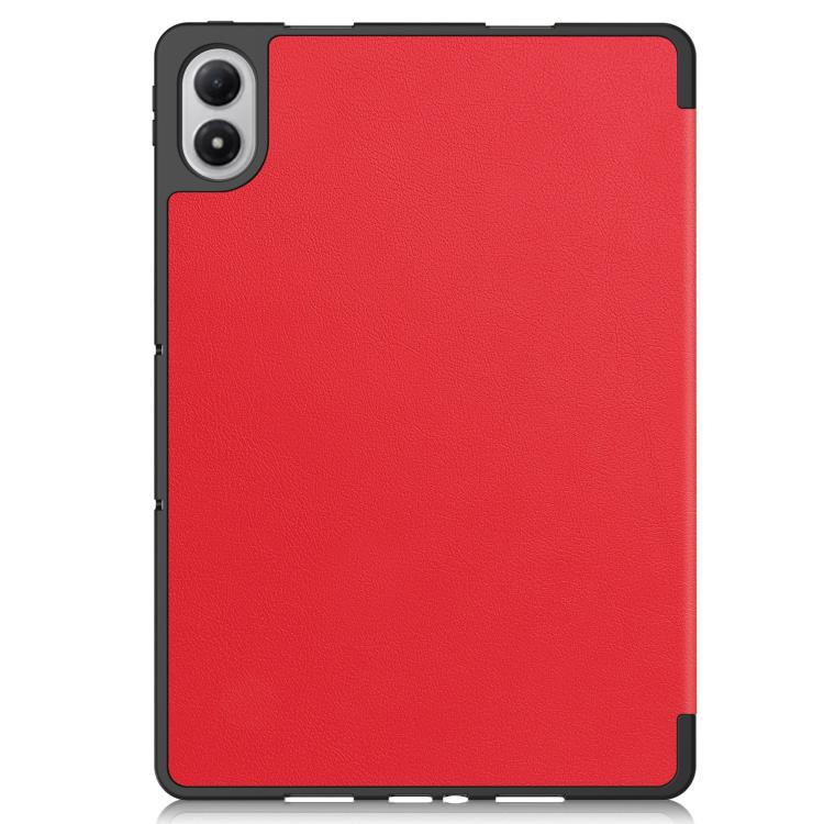 For Xiaomi Redmi Pad 2 Pro Custer TPU Pure Color 3-Fold Holder Smart Leather Tablet Case with Pen Tray