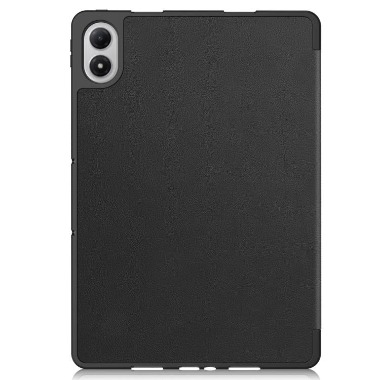 For Xiaomi Redmi Pad 2 Pro Custer TPU Pure Color 3-Fold Holder Smart Leather Tablet Case with Pen Tray