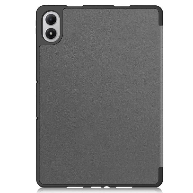 For Xiaomi Redmi Pad 2 Pro Custer TPU Pure Color 3-Fold Holder Smart Leather Tablet Case with Pen Tray