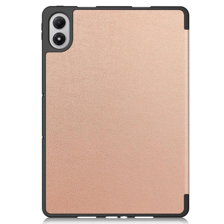 For Xiaomi Redmi Pad 2 Pro Custer TPU Pure Color 3-Fold Holder Smart Leather Tablet Case with Pen Tray