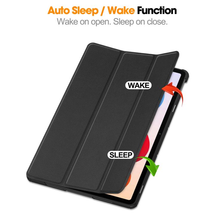 For Xiaomi Redmi Pad 2 Pro Custer Texture 3-Fold Holder Leather Smart Tablet Case