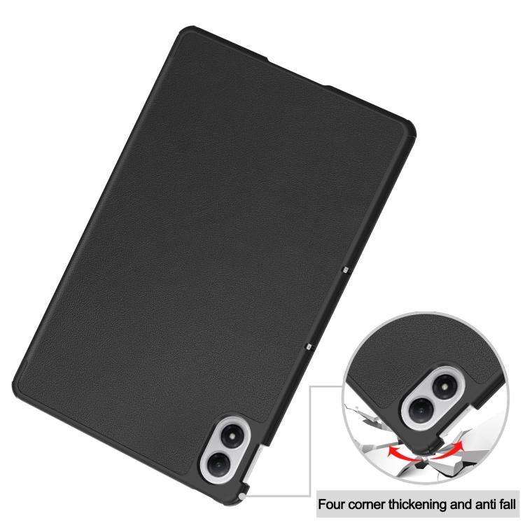 For Xiaomi Redmi Pad 2 Pro Custer Texture 3-Fold Holder Leather Smart Tablet Case