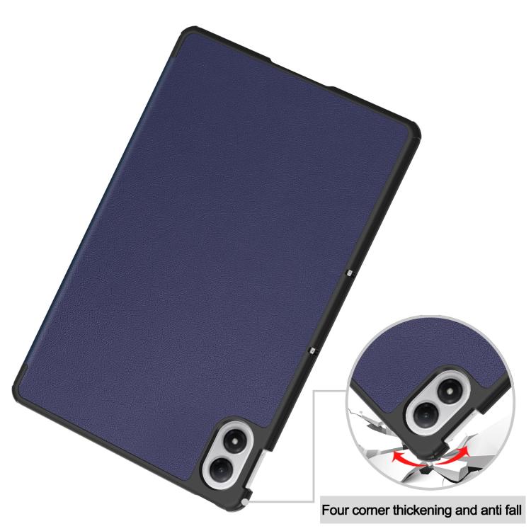 For Xiaomi Redmi Pad 2 Pro Custer Texture 3-Fold Holder Leather Smart Tablet Case
