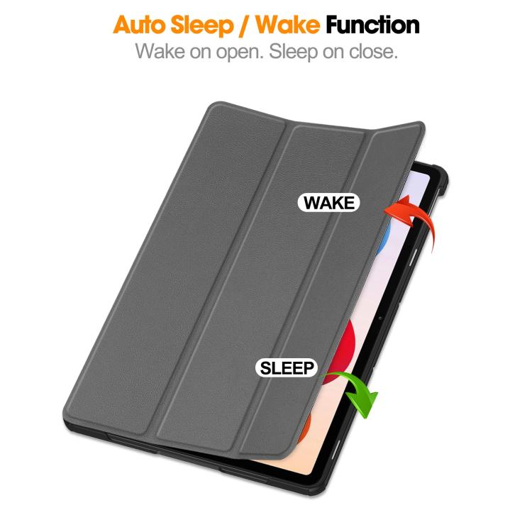 For Xiaomi Redmi Pad 2 Pro Custer Texture 3-Fold Holder Leather Smart Tablet Case