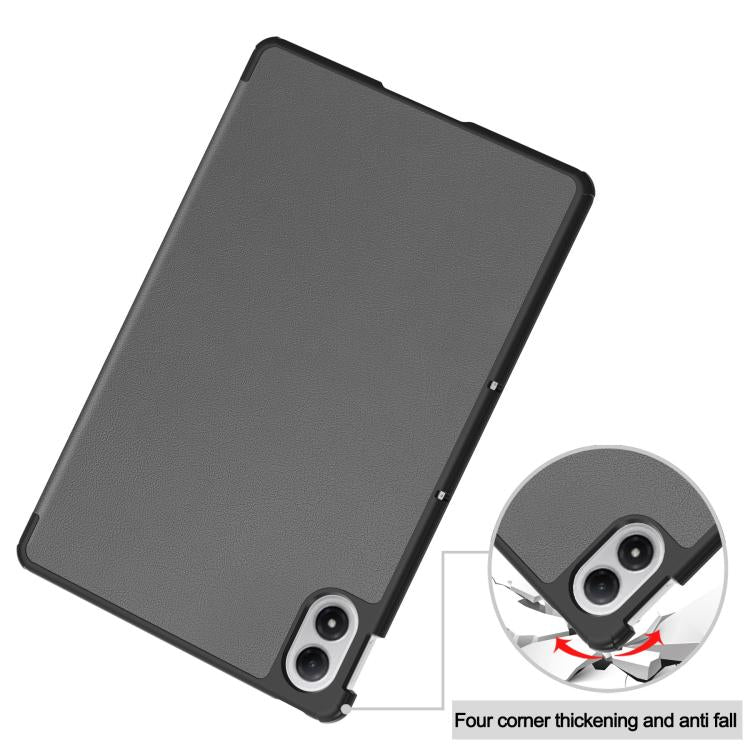 For Xiaomi Redmi Pad 2 Pro Custer Texture 3-Fold Holder Leather Smart Tablet Case