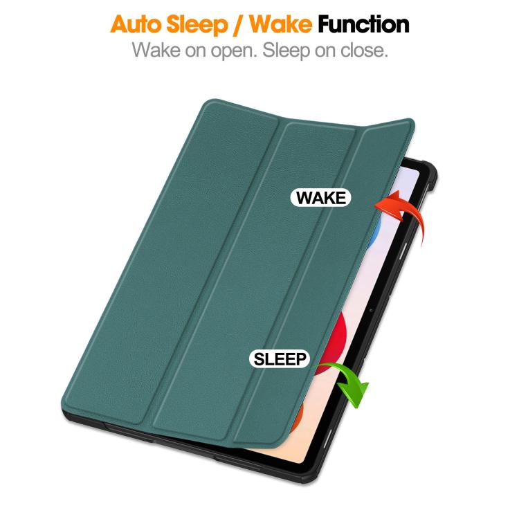 For Xiaomi Redmi Pad 2 Pro Custer Texture 3-Fold Holder Leather Smart Tablet Case
