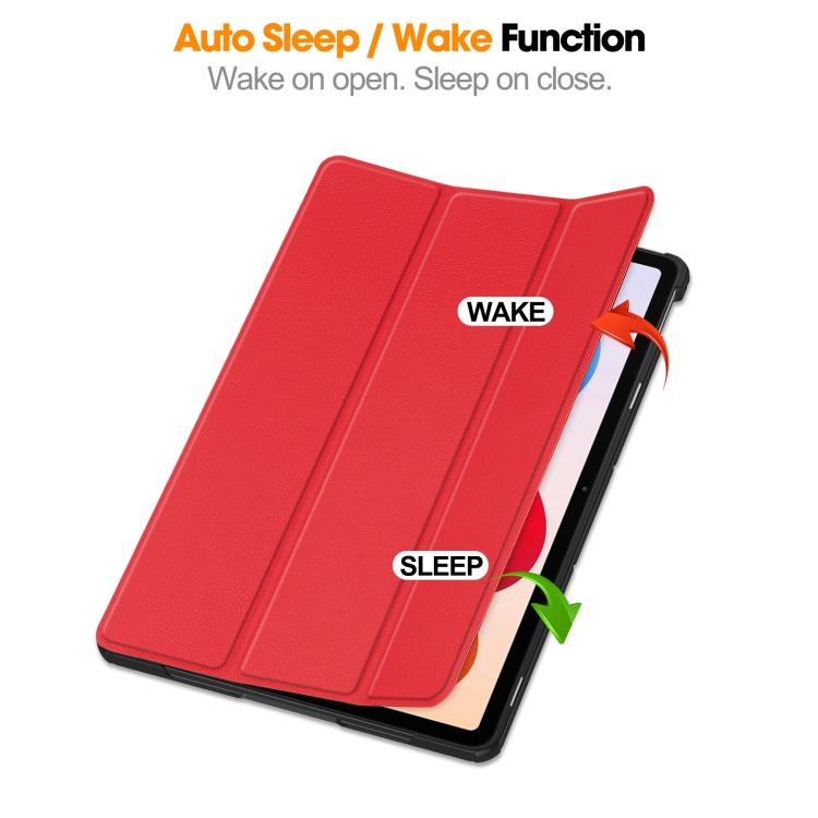 For Xiaomi Redmi Pad 2 Pro Custer Texture 3-Fold Holder Leather Smart Tablet Case