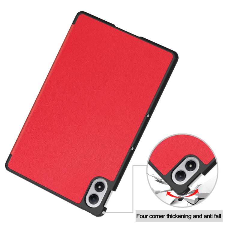 For Xiaomi Redmi Pad 2 Pro Custer Texture 3-Fold Holder Leather Smart Tablet Case