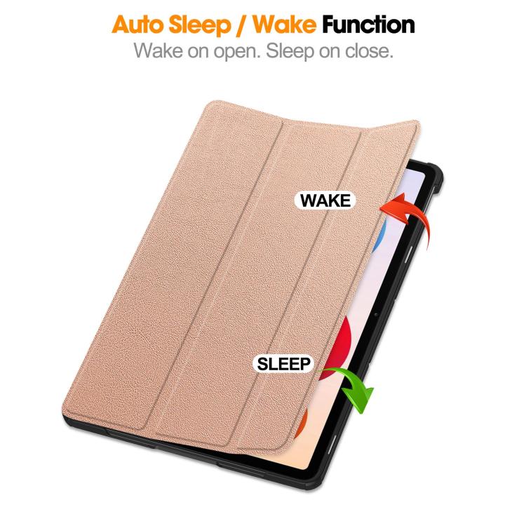 For Xiaomi Redmi Pad 2 Pro Custer Texture 3-Fold Holder Leather Smart Tablet Case