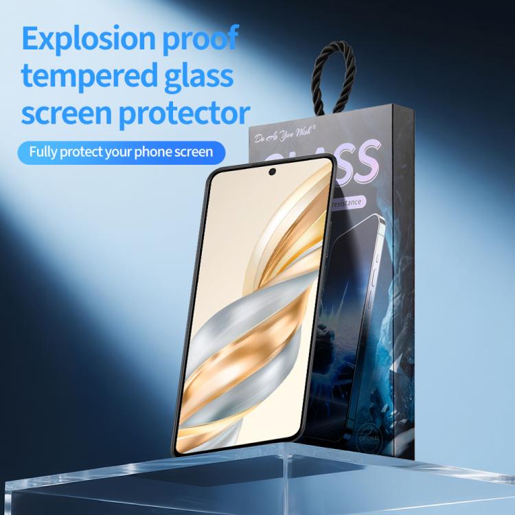 For Honor X60 Do As You Wish Silk Screen Printed HD Tempered Glass Film - Black