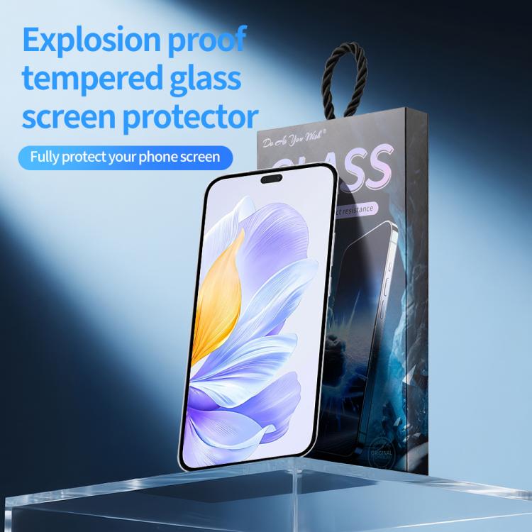 For Honor X60i Do As You Wish Silk Screen Printed HD Tempered Glass Film - Black