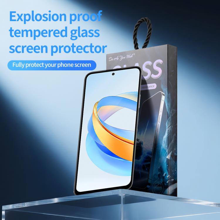 For Honor X7b 5G Do As You Wish Silk Screen Printed HD Tempered Glass Film - Black