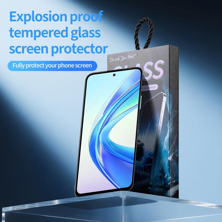 For Honor X7b 4G Do As You Wish Silk Screen Printed HD Tempered Glass Film - Black