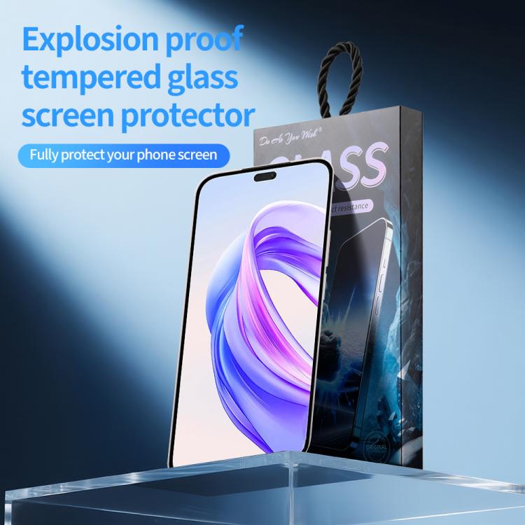 For Honor X50i+ Do As You Wish Silk Screen Printed HD Tempered Glass Film - Black