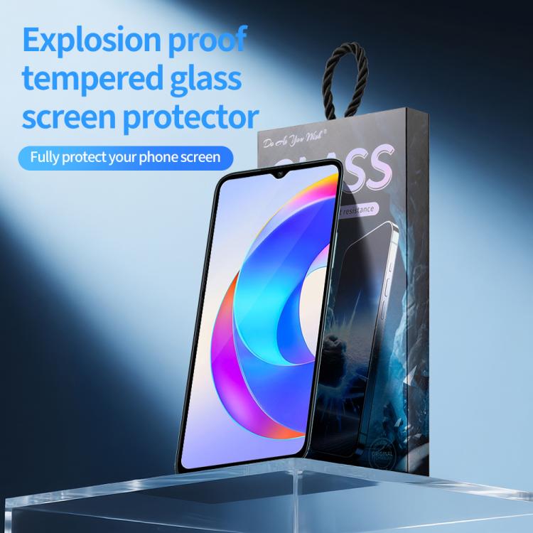 For Honor X5 Plus Do As You Wish Silk Screen Printed HD Tempered Glass Film - Black