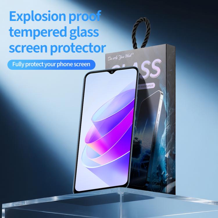For Honor X8a Do As You Wish Silk Screen Printed HD Tempered Glass Film - Black