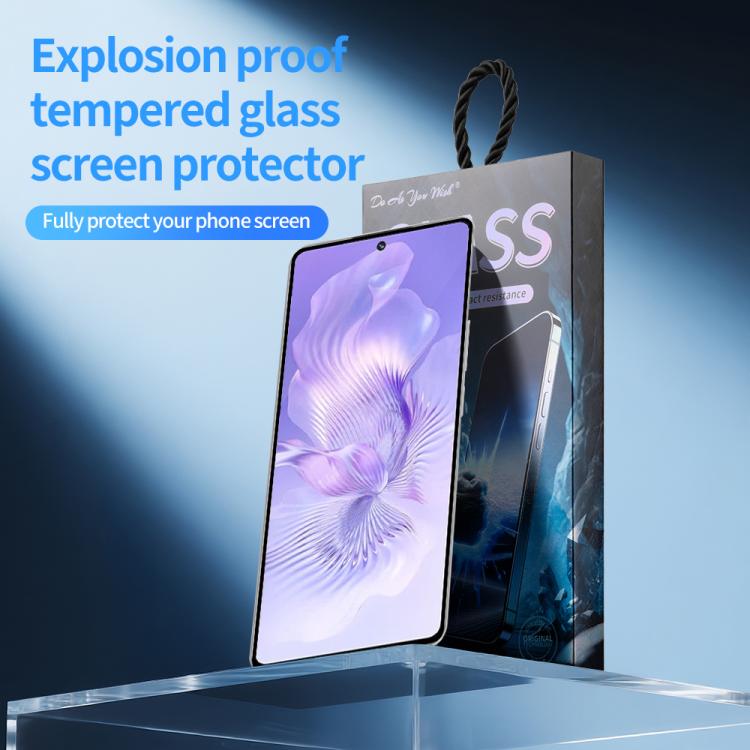 For Honor 80 Pro Flat Do As You Wish Silk Screen Printed HD Tempered Glass Film - Black