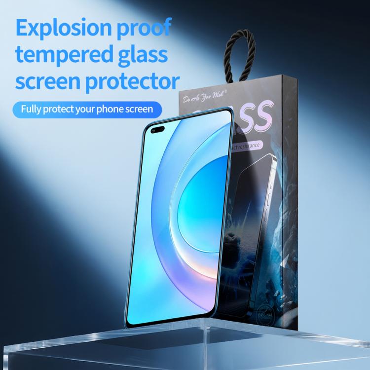 For Honor 50 Lite Do As You Wish Silk Screen Printed HD Tempered Glass Film - Black