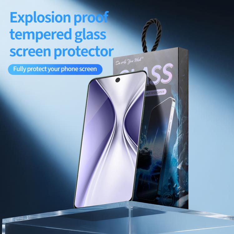 For Honor X20 SE Do As You Wish Silk Screen Printed HD Tempered Glass Film - Black