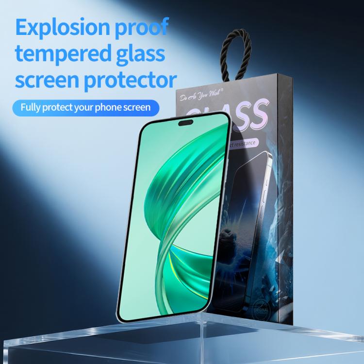 For Honor X8b Do As You Wish Silk Screen Printed HD Tempered Glass Film - Black