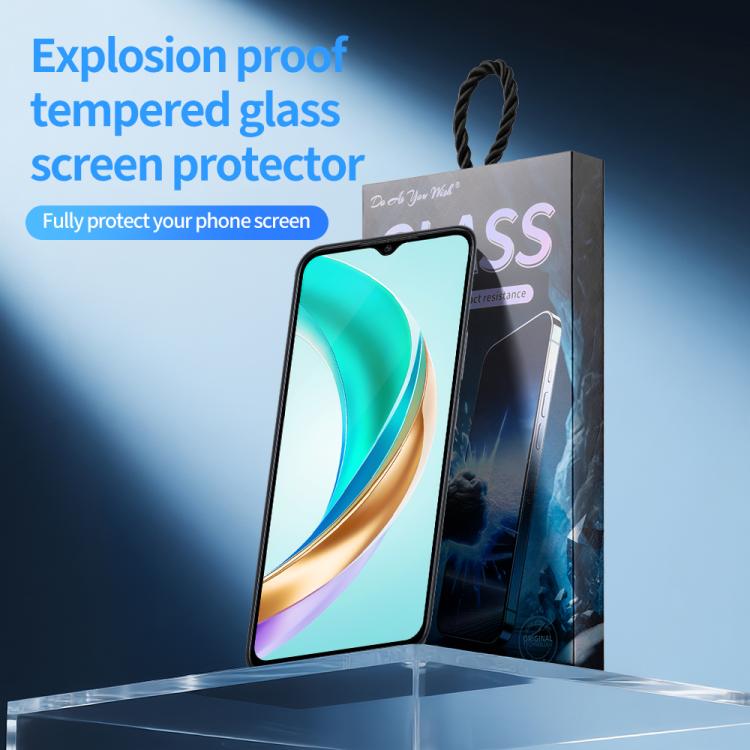 For Honor Play 50m 5pcs / Pack Do As You Wish Silk Screen Printed HD Tempered Glass Film - Black