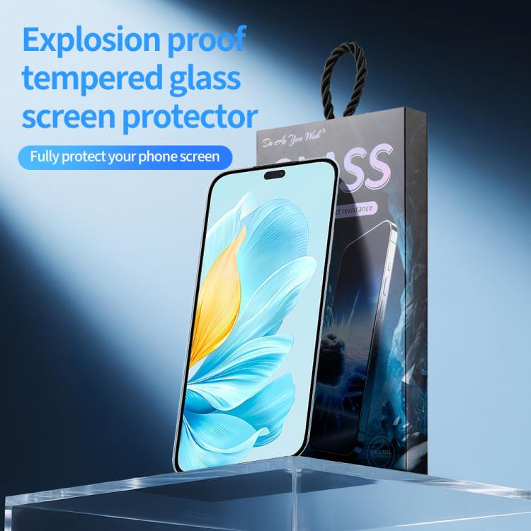 For Honor 200 Lite Global 5pcs / Pack Do As You Wish Silk Screen Printed HD Tempered Glass Film - Black