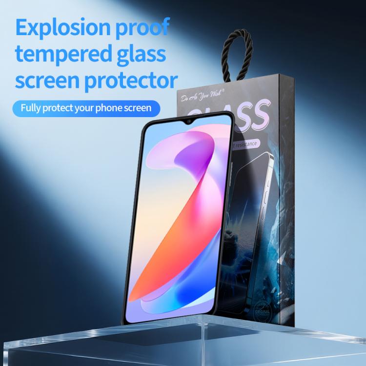 For Honor X6a 5pcs / Pack Do As You Wish Silk Screen Printed HD Tempered Glass Film - Black
