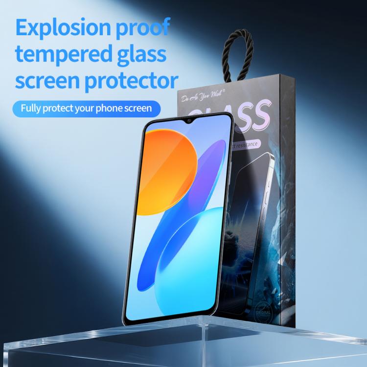 For Honor X8 5G 5pcs / Pack Do As You Wish Silk Screen Printed HD Tempered Glass Film - Black