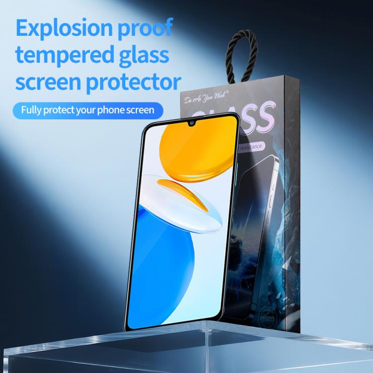 For Honor X7 5pcs / Pack Do As You Wish Silk Screen Printed HD Tempered Glass Film - Black