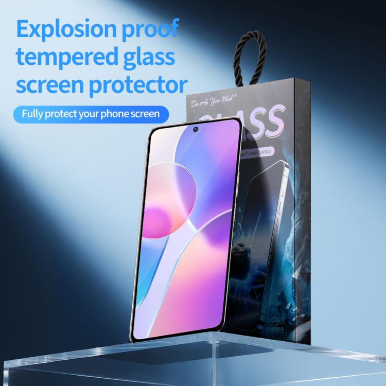 For Honor X30i 5pcs / Pack Do As You Wish Silk Screen Printed HD Tempered Glass Film - Black