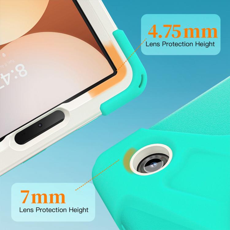 For Samsung Galaxy Tab A11 Rotatable Holder Silicone Hybrid PC Tablet Case with Shoulder Strap