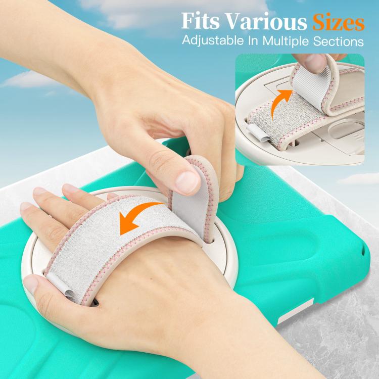 For Samsung Galaxy Tab A11 Rotatable Holder Silicone Hybrid PC Tablet Case with Shoulder Strap