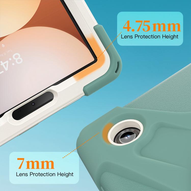 For Samsung Galaxy Tab A11 Rotatable Holder Silicone Hybrid PC Tablet Case with Shoulder Strap