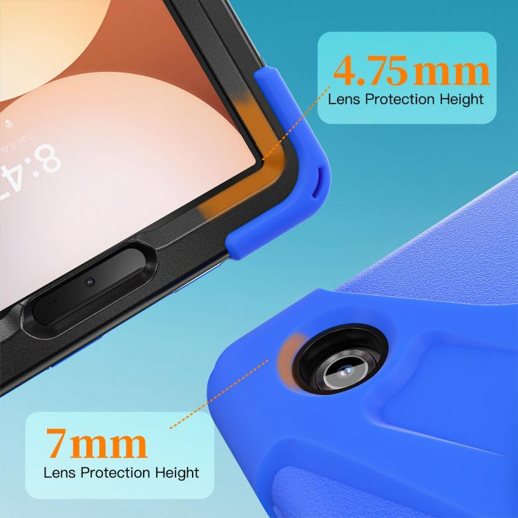 For Samsung Galaxy Tab A11 Rotatable Holder Silicone Hybrid PC Tablet Case with Shoulder Strap