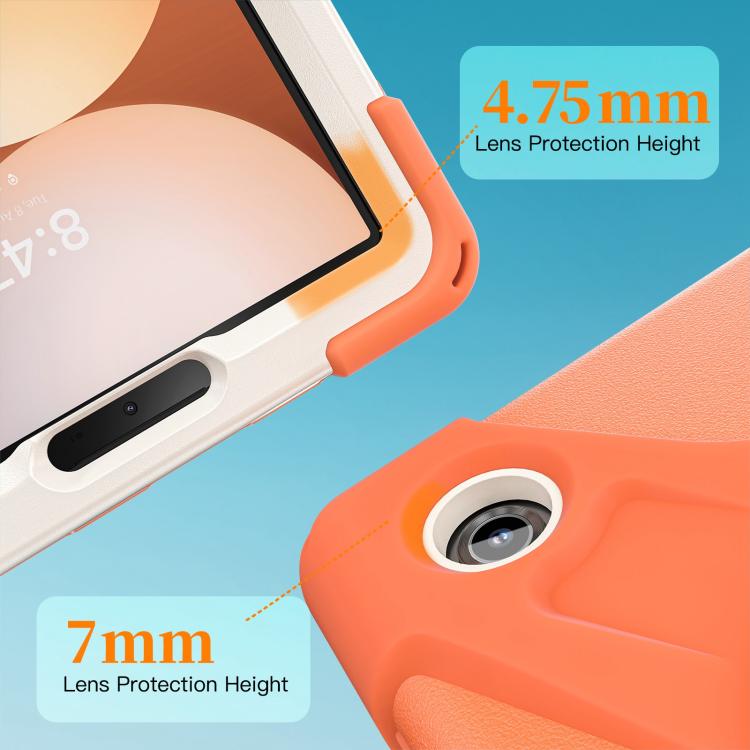 For Samsung Galaxy Tab A11 Rotatable Holder Silicone Hybrid PC Tablet Case with Shoulder Strap