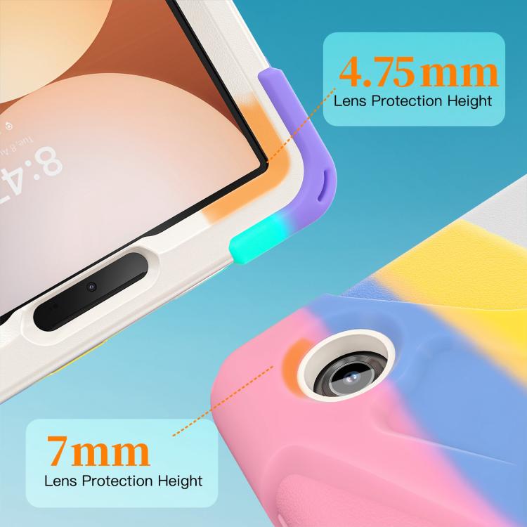 For Samsung Galaxy Tab A11 Rotatable Holder Silicone Hybrid PC Tablet Case with Shoulder Strap