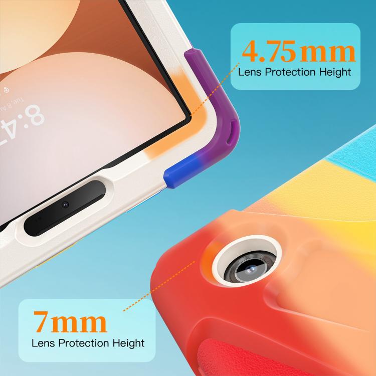 For Samsung Galaxy Tab A11 Rotatable Holder Silicone Hybrid PC Tablet Case with Shoulder Strap