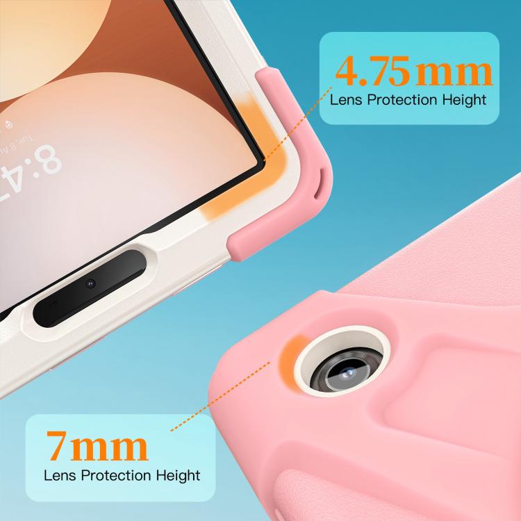 For Samsung Galaxy Tab A11 Rotatable Holder Silicone Hybrid PC Tablet Case with Shoulder Strap