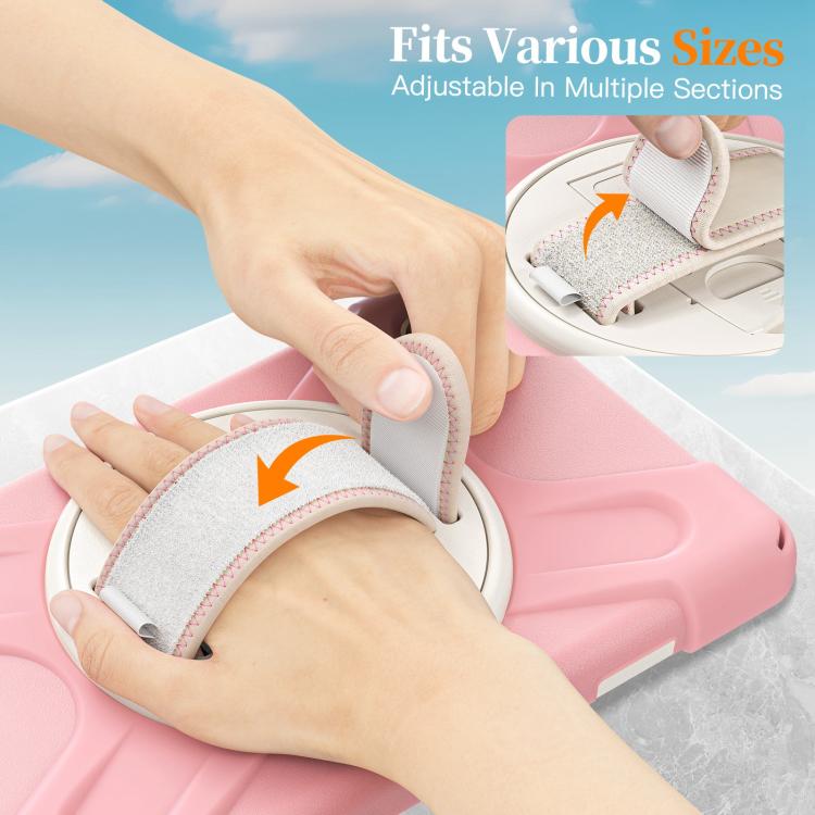 For Samsung Galaxy Tab A11 Rotatable Holder Silicone Hybrid PC Tablet Case with Shoulder Strap