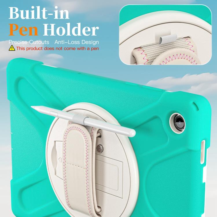 For Samsung Galaxy Tab A11+ Rotatable Holder Silicone Hybrid PC Tablet Case with Shoulder Strap