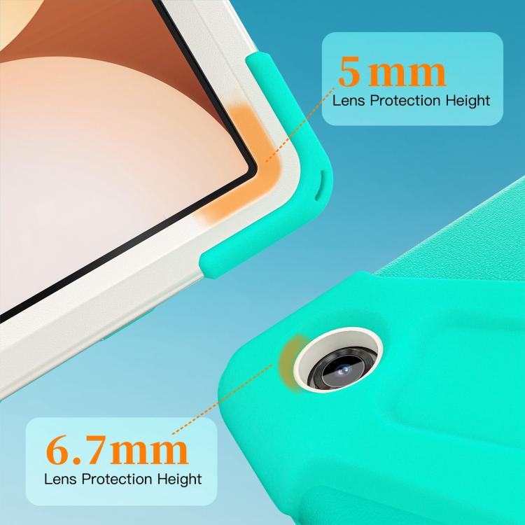 For Samsung Galaxy Tab A11+ Rotatable Holder Silicone Hybrid PC Tablet Case with Shoulder Strap