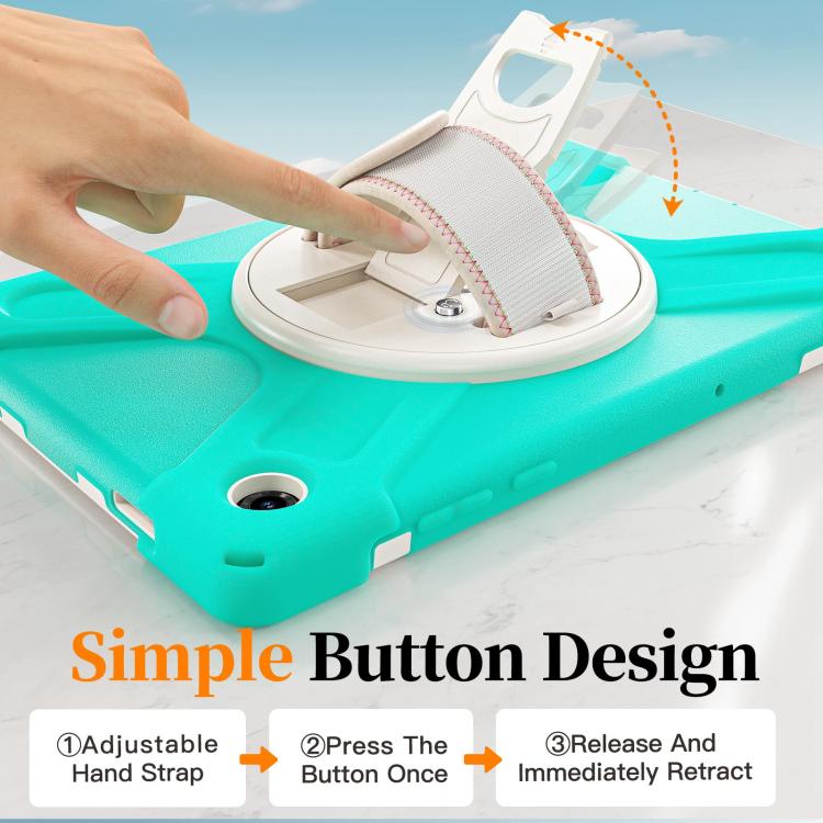 For Samsung Galaxy Tab A11+ Rotatable Holder Silicone Hybrid PC Tablet Case with Shoulder Strap
