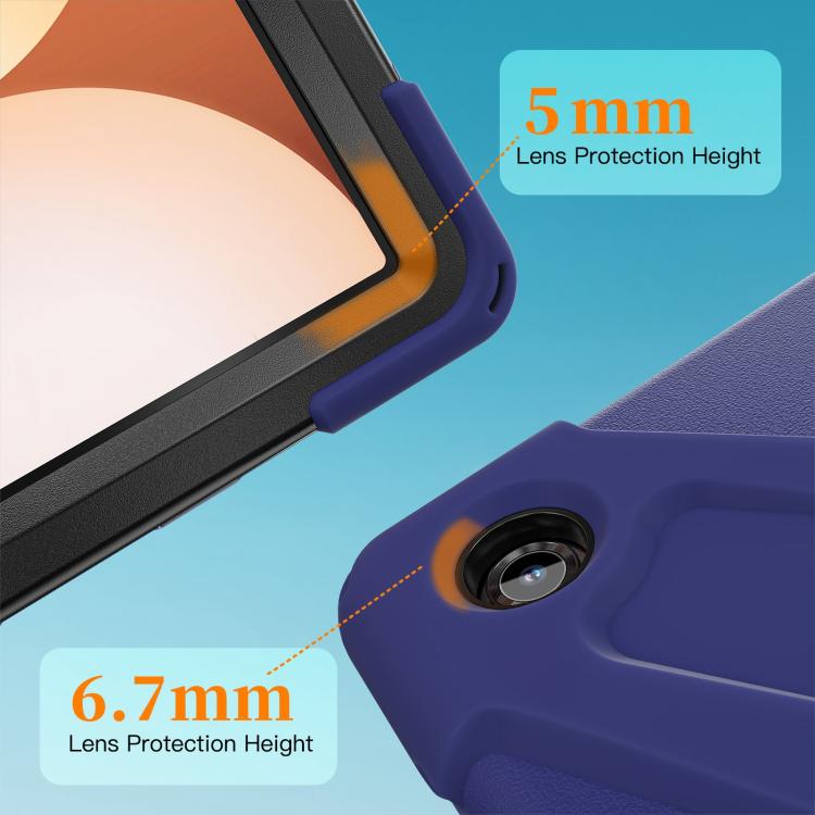 For Samsung Galaxy Tab A11+ Rotatable Holder Silicone Hybrid PC Tablet Case with Shoulder Strap