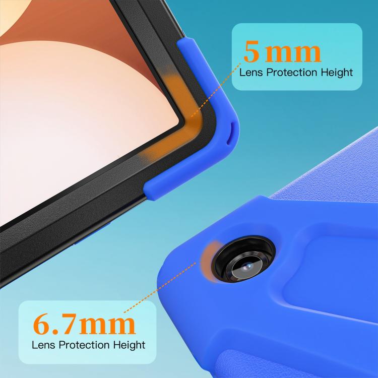 For Samsung Galaxy Tab A11+ Rotatable Holder Silicone Hybrid PC Tablet Case with Shoulder Strap