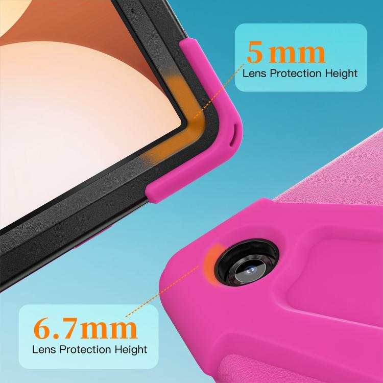 For Samsung Galaxy Tab A11+ Rotatable Holder Silicone Hybrid PC Tablet Case with Shoulder Strap